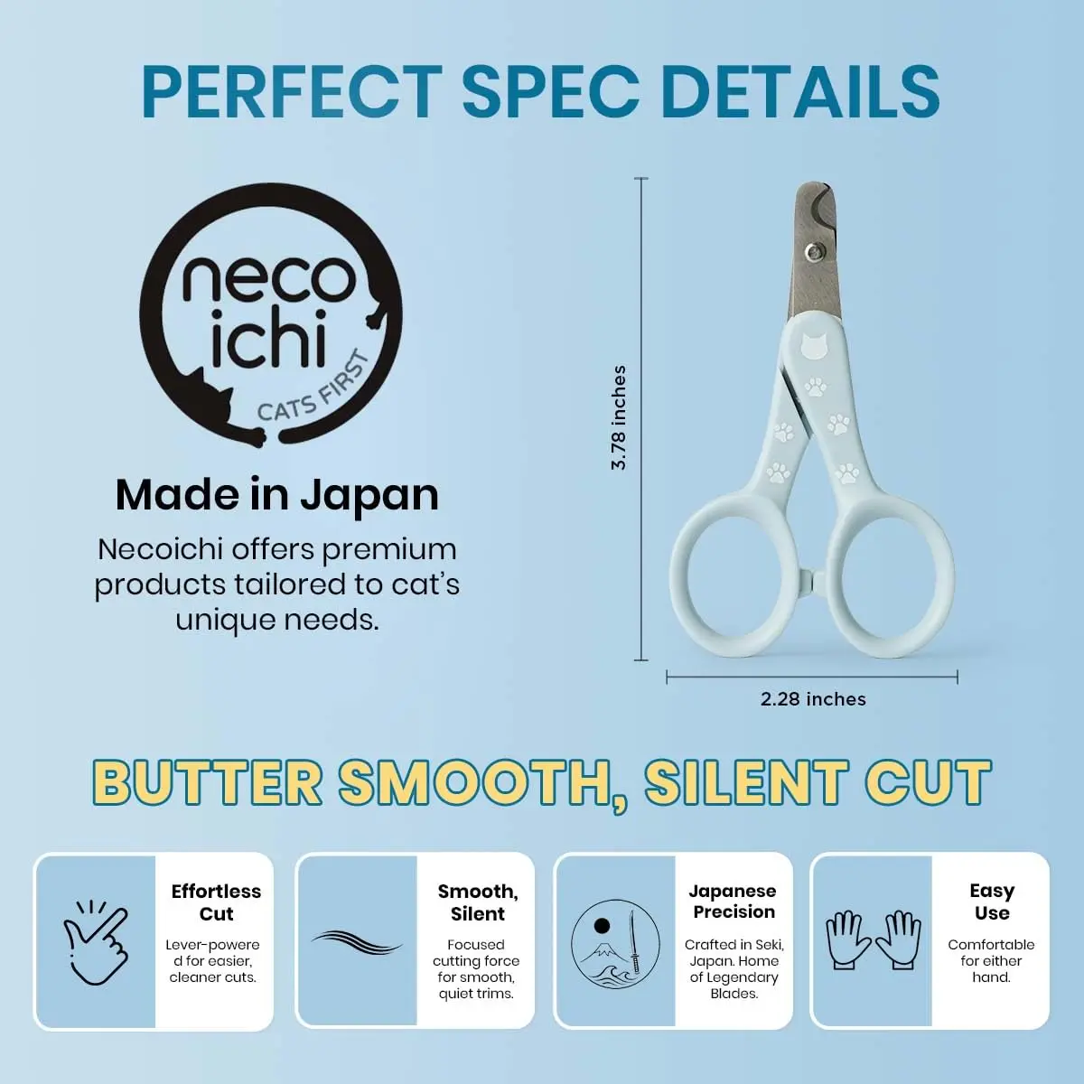 猫壱 Purrcision Stainless Steel Cat Nail Clipper | Made in Japan, Mint - view 2