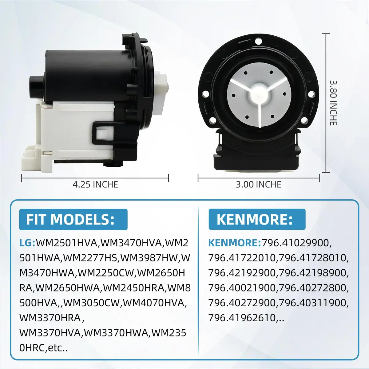 OYIMNB Washer Drain Pump Motor Replacement for LG & Kenmore | OEM 4681EA2001T, 120V, High-Flow 45 L/min - view 8