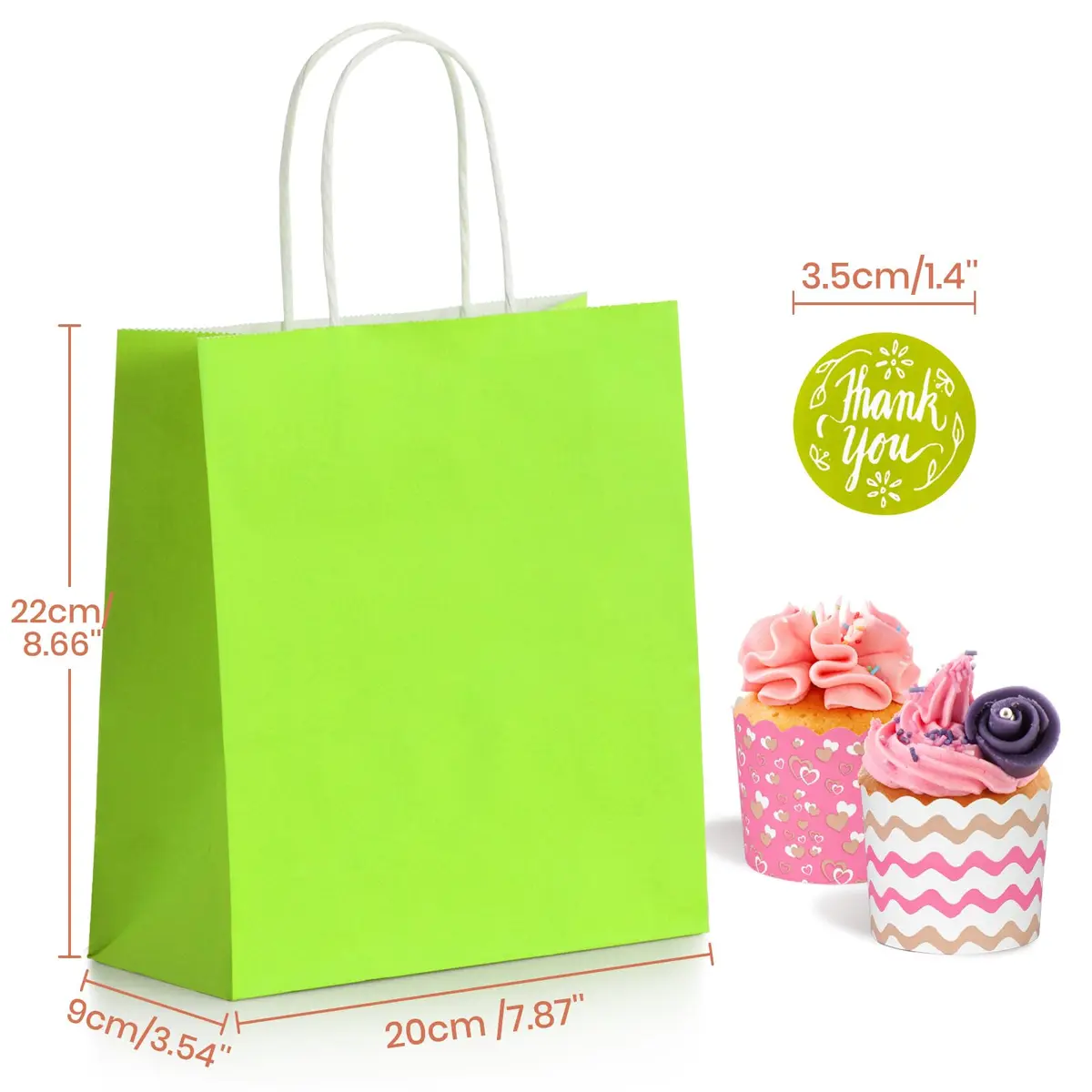 Parmedu Small Paper Gift Bags with Handles, 6 Colors, 30 Pack | Eco-Friendly, Durable & Vibrant Gift Bags for All Occasions - view 2