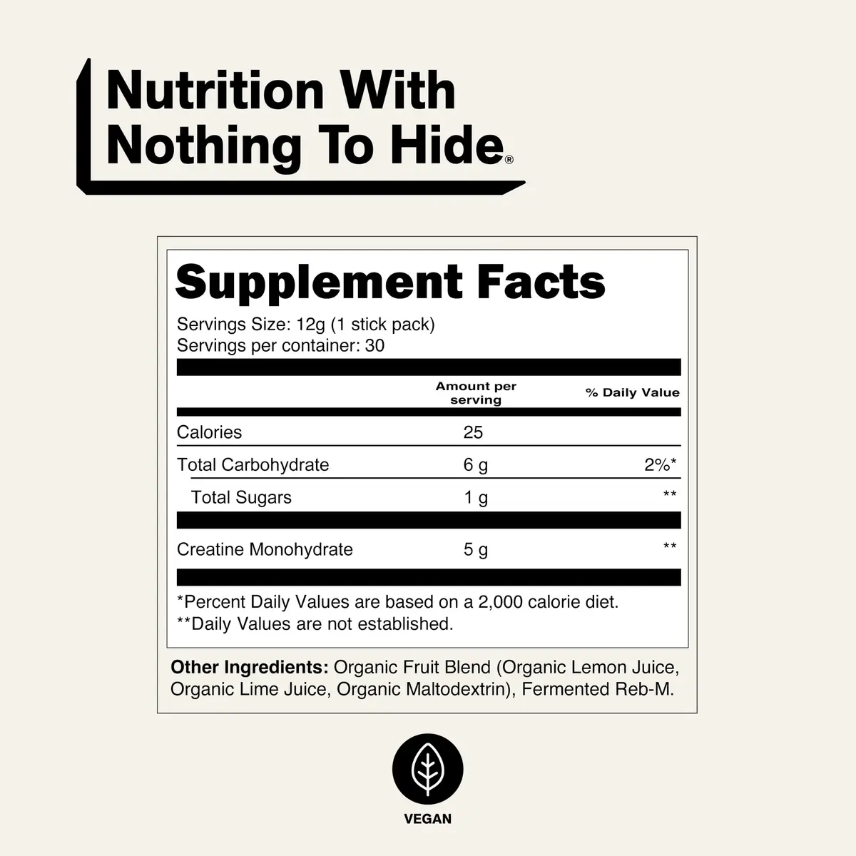 NAKED Pure Micronized Lemon Lime Creatine Monohydrate Stick Packs 30 Servings (12.7 oz) | Vegan, Gluten-Free, No Additives - view 5