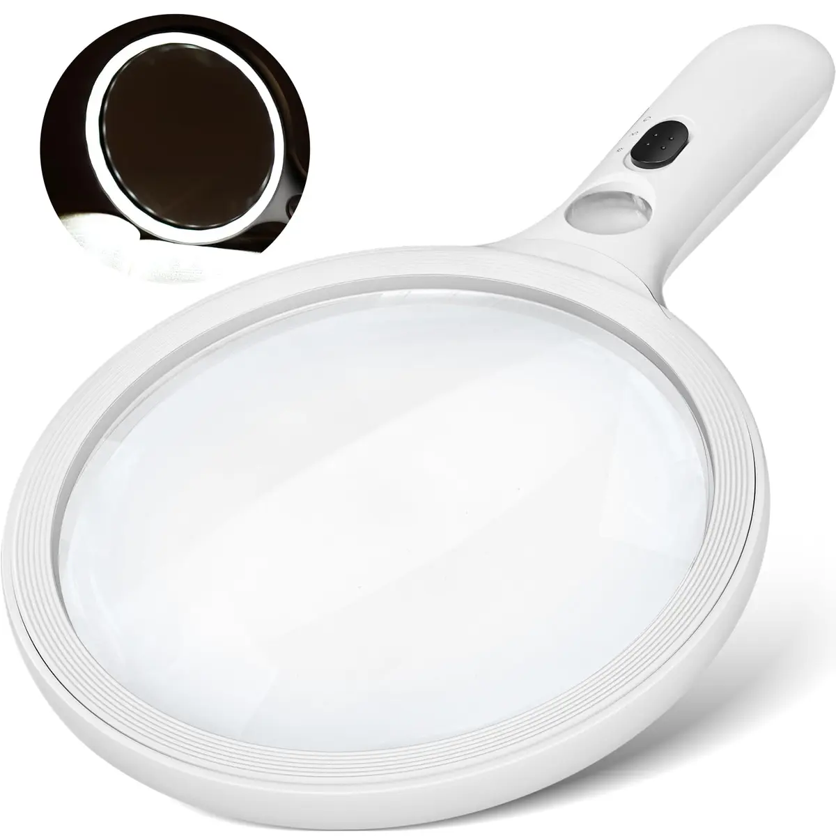 AIXPI Magnifying Glass with Light 5" Lens | Illuminated Handheld Magnifier for Seniors & Close Work - main product image