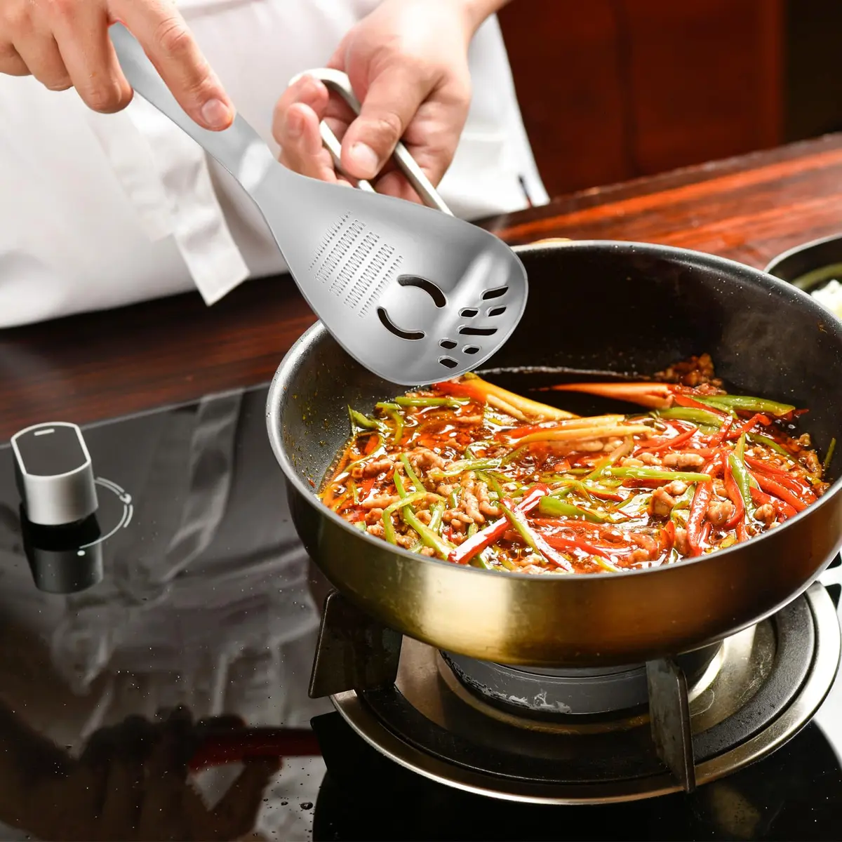 MEIYUSHENG 5 in 1 Multifunction Cooking Spoon | Stainless Steel Egg Slotted Spoon in India - view 5