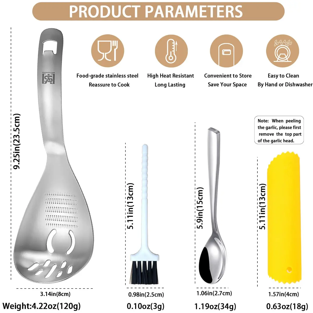 MEIYUSHENG 5 in 1 Multifunction Cooking Spoon | Stainless Steel Egg Slotted Spoon in India - view 3