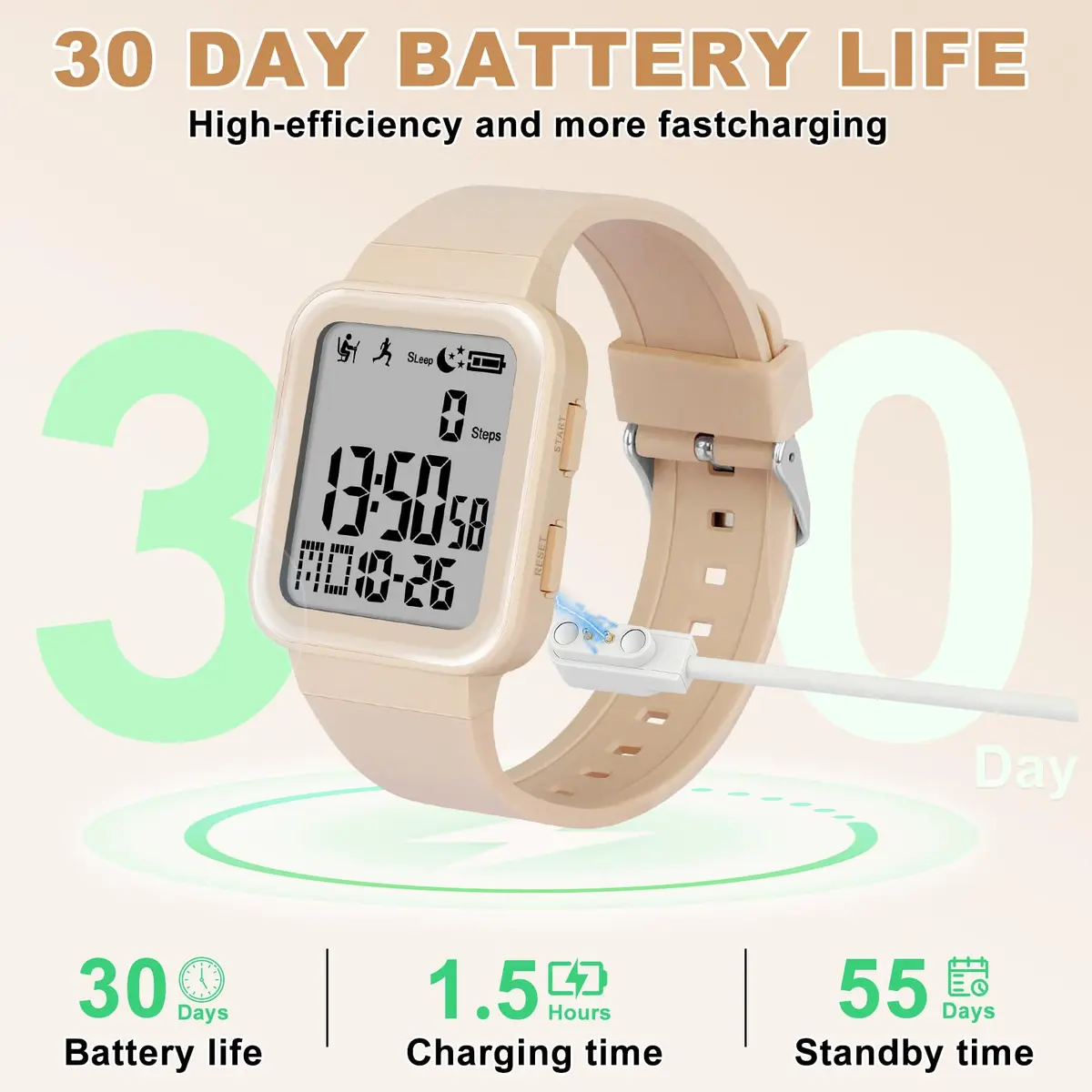 Edillas Digital Watch for Men & Women | Fitness & Sleep Tracker with EL Backlight, No App Needed, Sport Watch, Step Counter, Timer, Vibration Alarm, Calorie & Distance - view 5