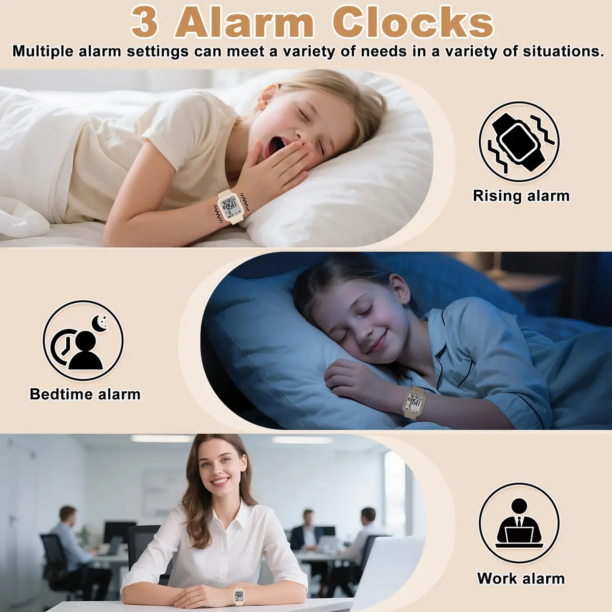 Edillas Digital Watch for Men & Women | Fitness & Sleep Tracker with EL Backlight, No App Needed, Sport Watch, Step Counter, Timer, Vibration Alarm, Calorie & Distance - view 4