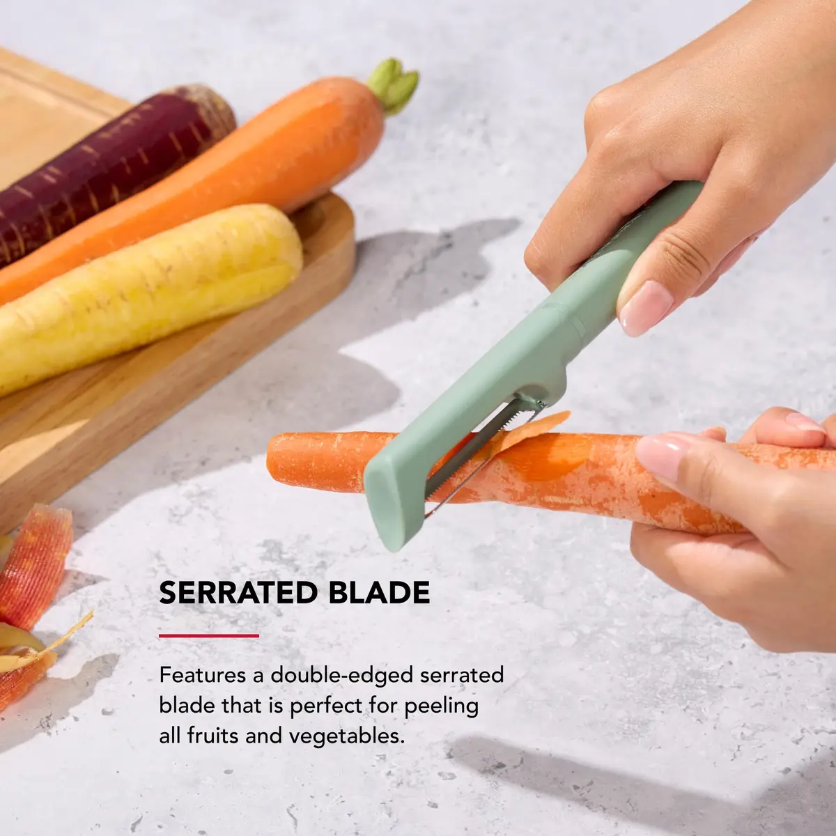 KitchenAid Cardamom Vegetable Peeler with Serrated Blade & Protective Cover | 19.9 cm (7.9-Inch) - view 3