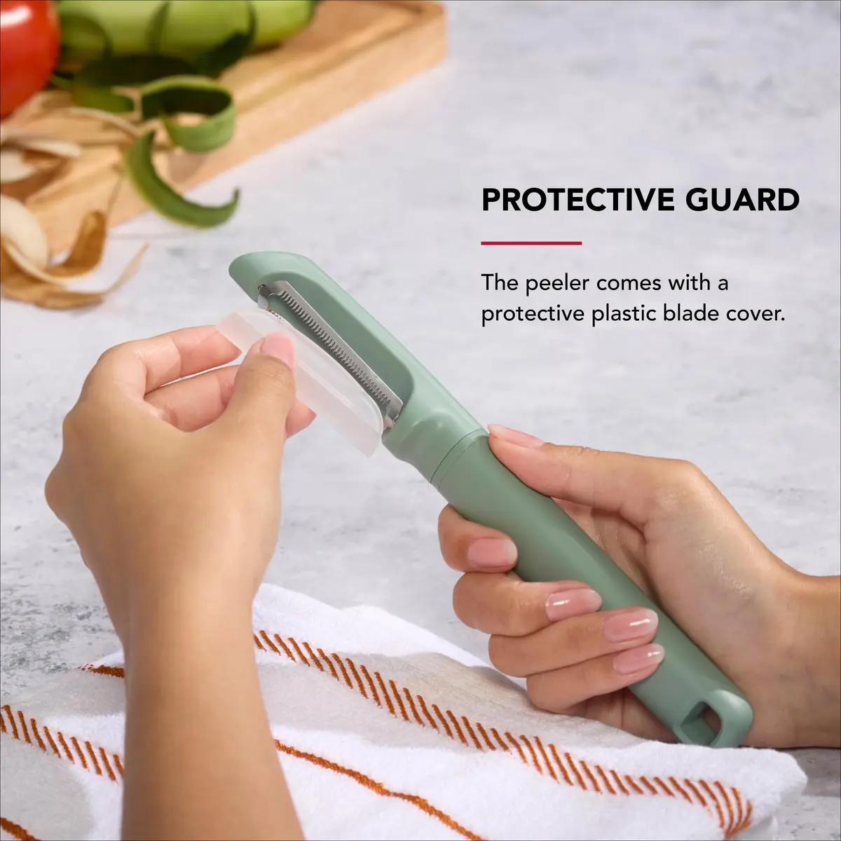 KitchenAid Cardamom Vegetable Peeler with Serrated Blade & Protective Cover | 19.9 cm (7.9-Inch) - view 4