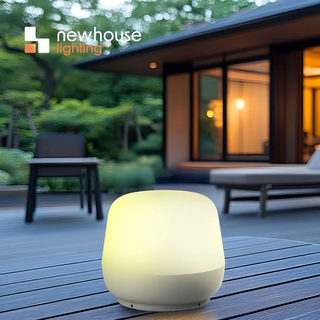 Newhouse Lighting Coco White 2700K Dimmable Cordless USB-C Table Lamp | Cozy Home Decor - view 6