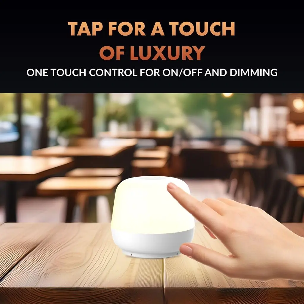 Newhouse Lighting Coco White 2700K Dimmable Cordless USB-C Table Lamp | Cozy Home Decor - view 4