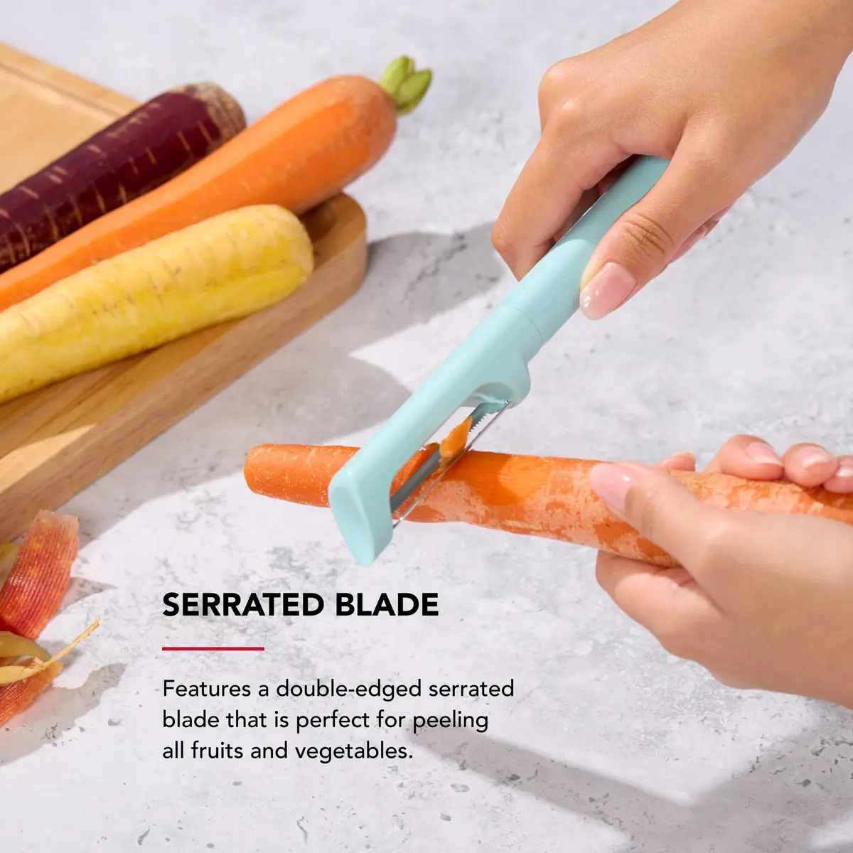 KitchenAid Vegetable Peeler 7.9-Inch Serrated Blade | Ergonomic & Durable Kitchen Tool - view 3