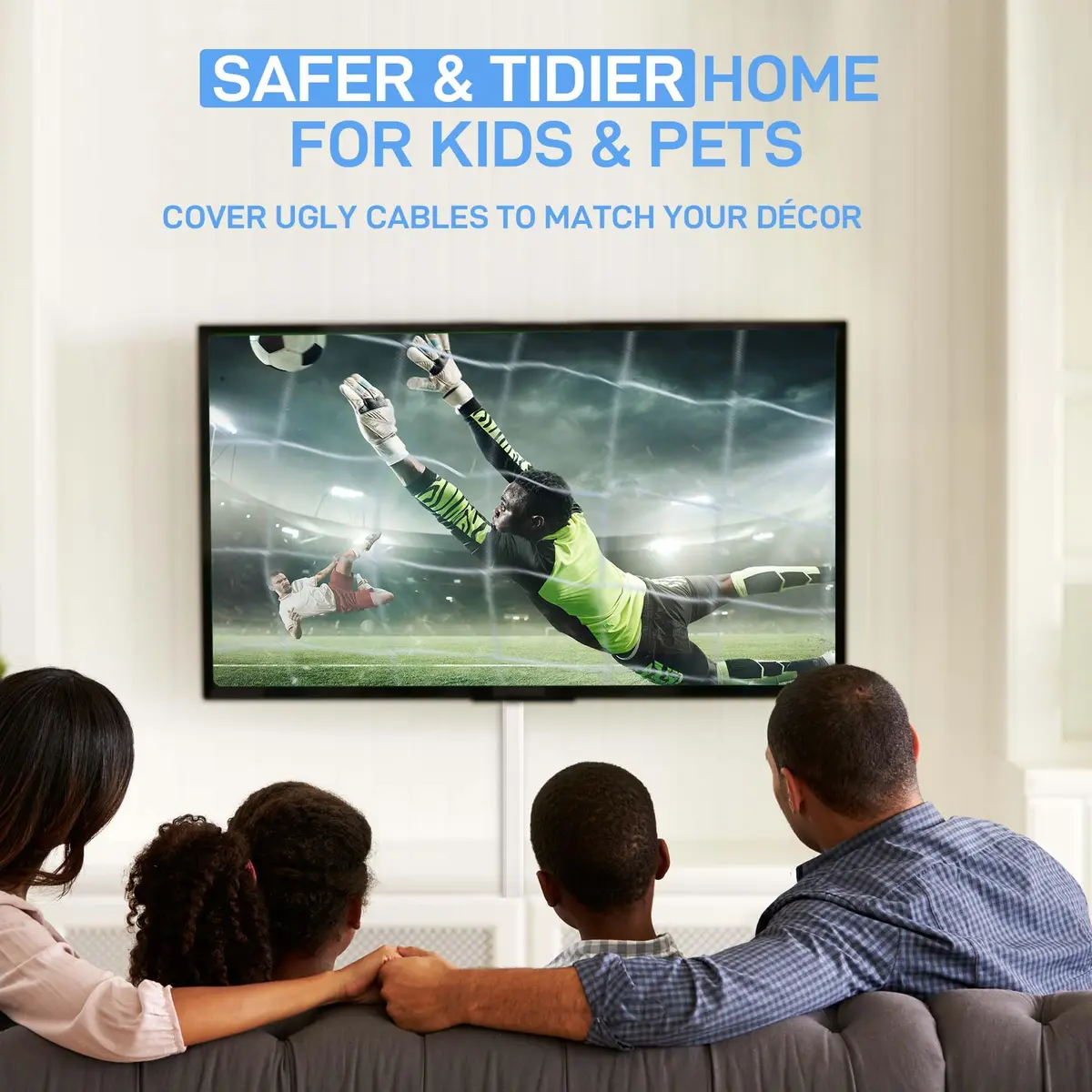 Delamu Cord Hider 236in (600cm) White | UL94 V-0 Rated Cable Management for 3-4 Wires on Wall - view 9