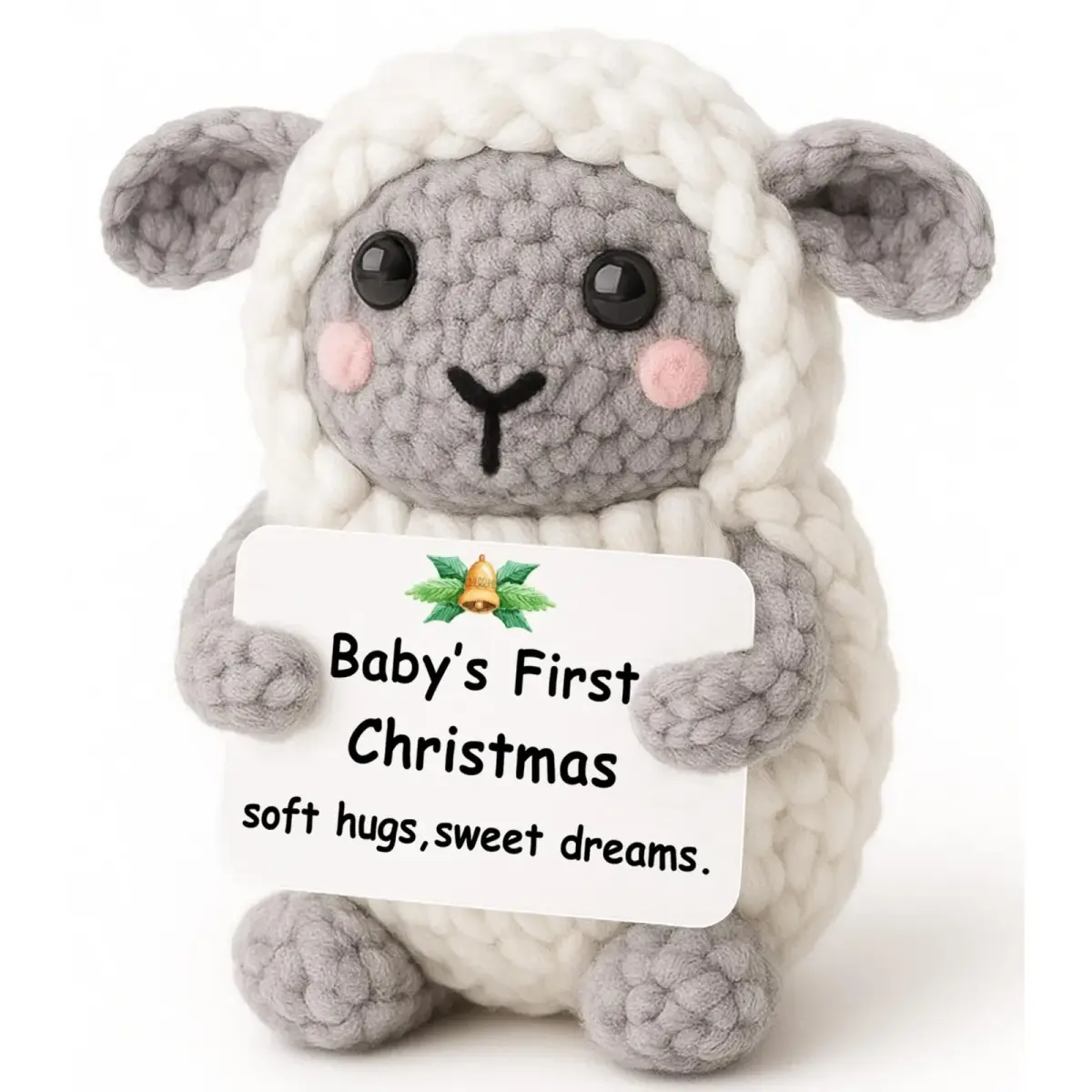 WEYON Baby’s First Mini Crochet Lamb Keepsake 8-10cm (0.3-0.4in) | Handmade Nursery Decor - main product image