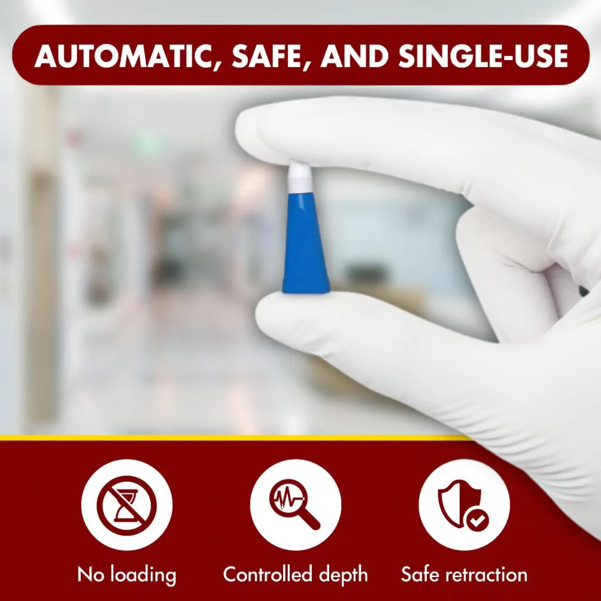 Advocate Safety Lancets 23G 2.2mm | Retractable Needle, Sterile, 100 Count - view 6