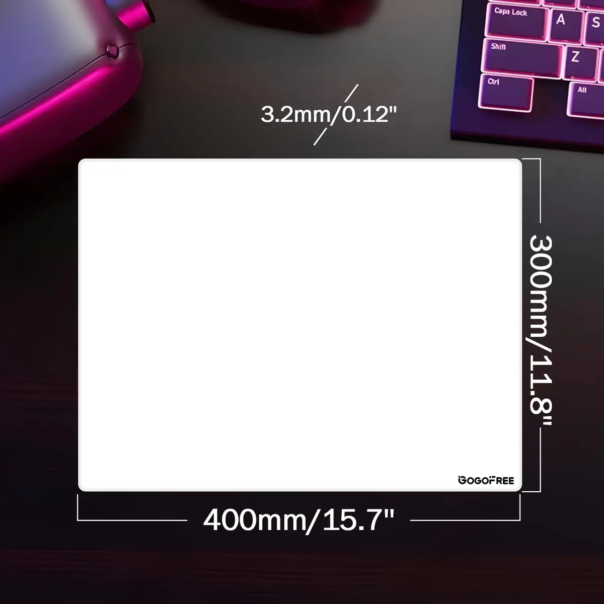 WIYIXI Glass Gaming Mouse Pad 15.7'' x 11.8'' | Ultra-Smooth Micro-Etched Surface for Top Speed & Control - view 3