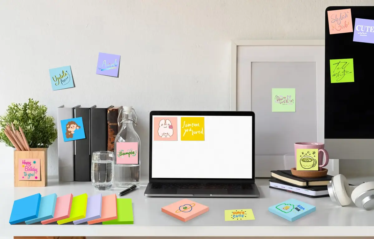 YEECOK 18-Pack Sticky Notes 3x3 inch, 9 Pastel Colors | Bulk Pack Self-Stick Note - view 7