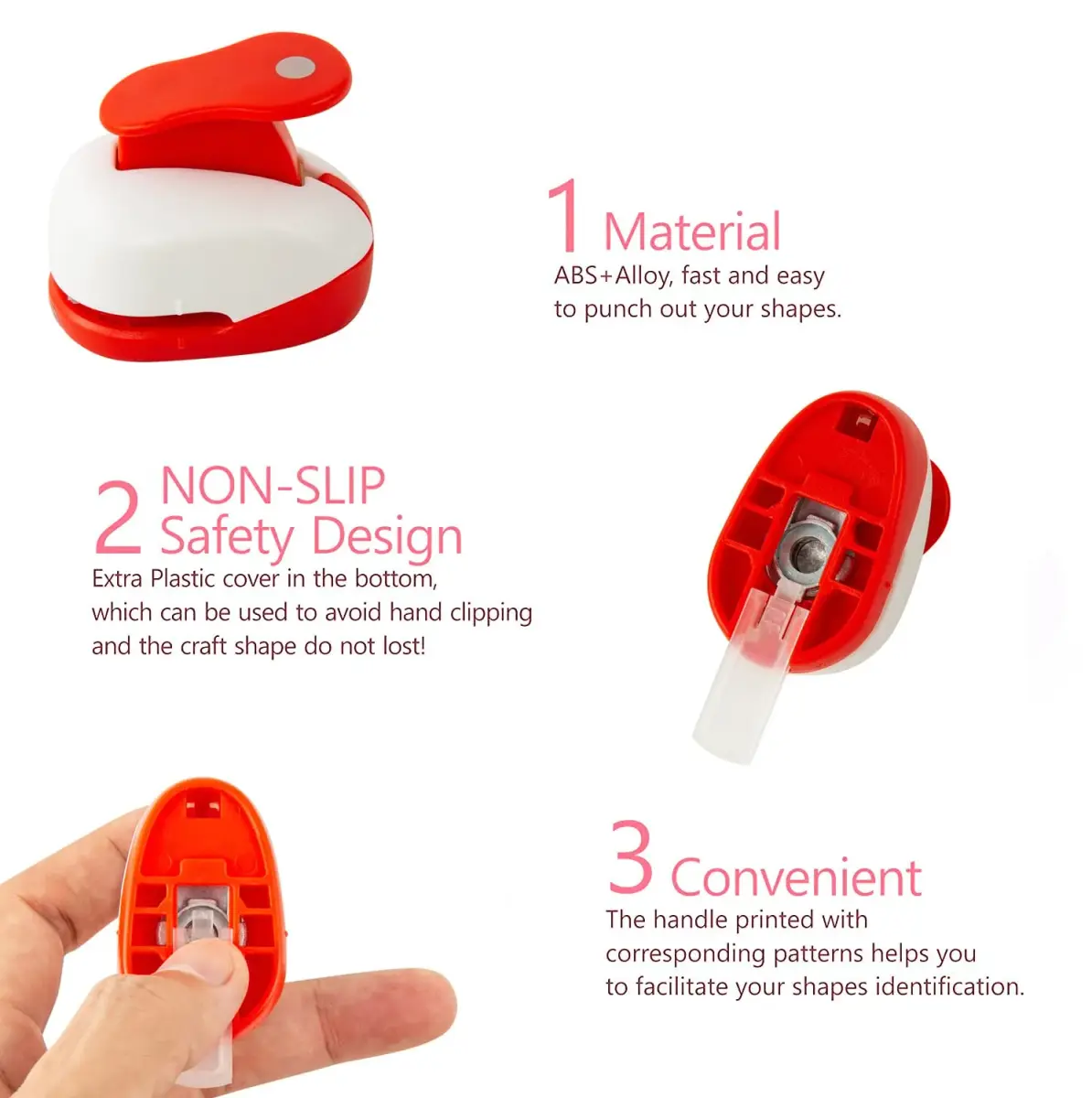 QIQQIKIN Circle Paper Punch Set - 3mm, 6mm, 9mm | 3-Piece Multicolor Set with Non-Slip Base - view 3