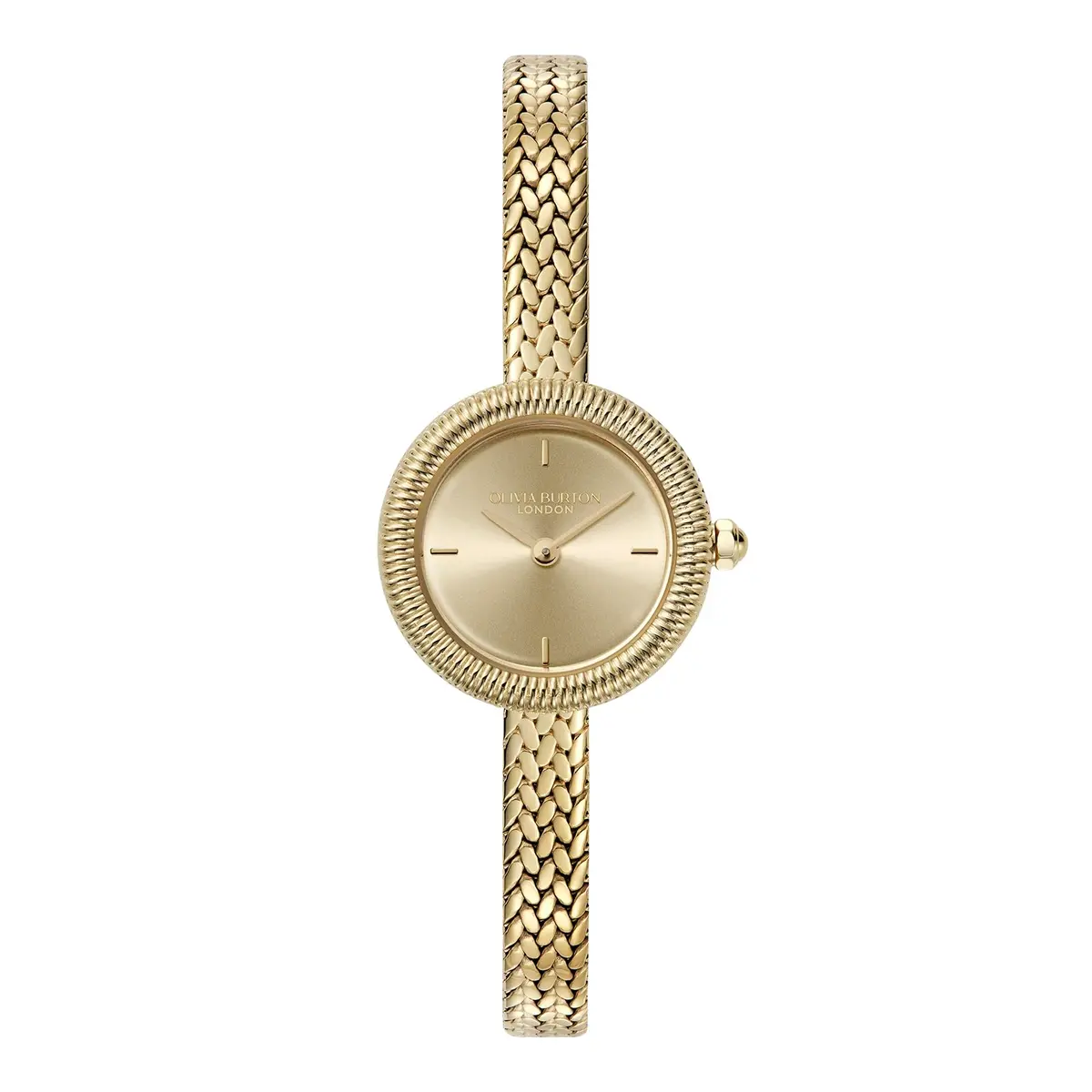Olivia Burton Finery 20mm Women’s Quartz Watch | Delicate Gold Sunray Dial & Mesh Strap - main product image