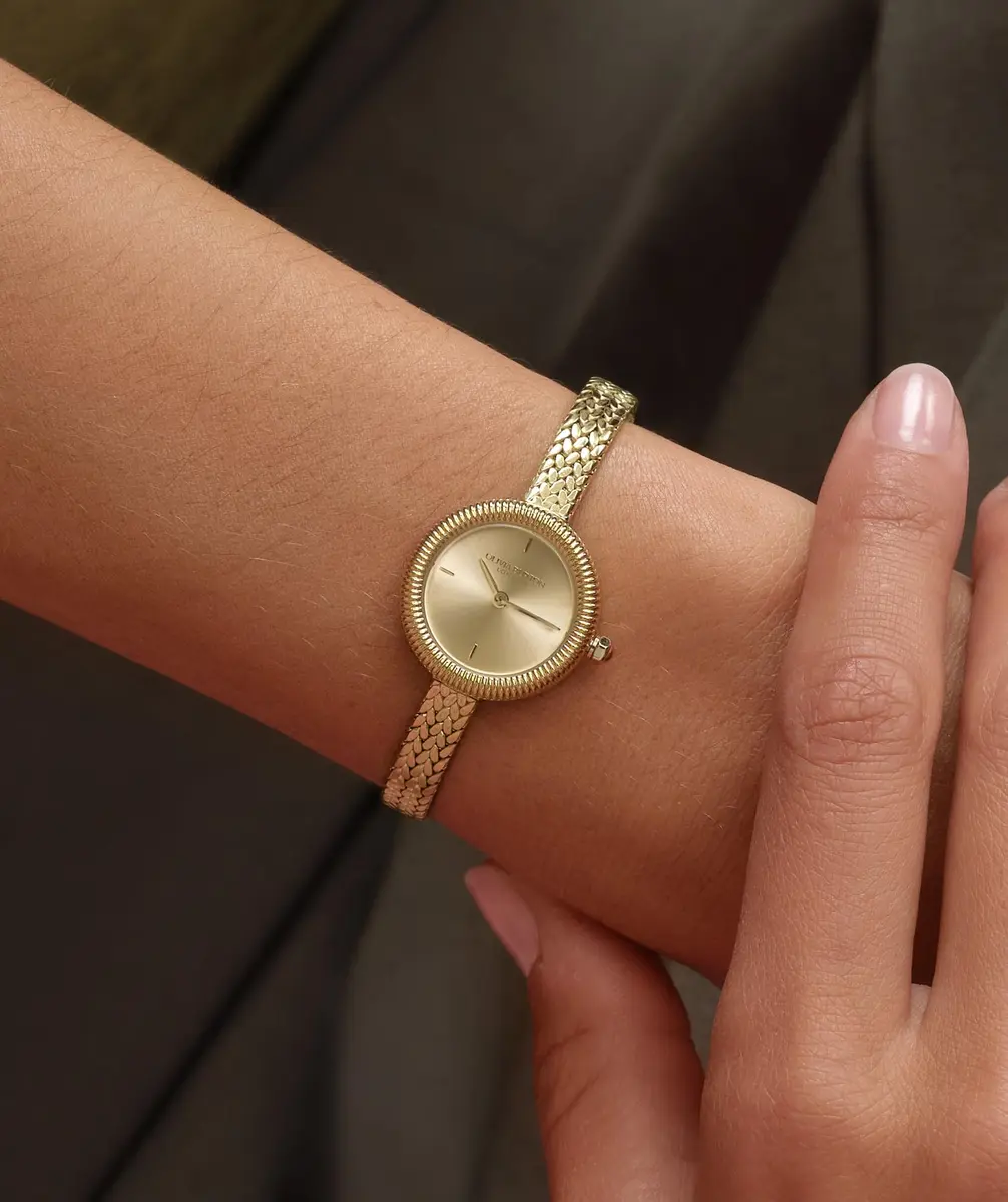 Olivia Burton Finery 20mm Women’s Quartz Watch | Delicate Gold Sunray Dial & Mesh Strap - view 2