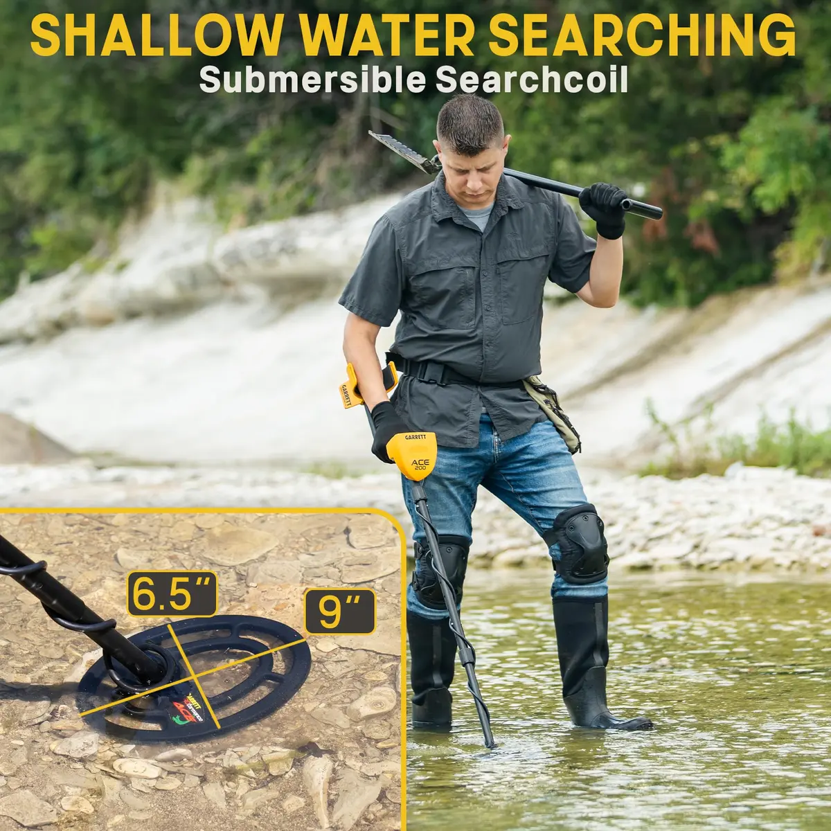 Garrett ACE 200 Metal Detector Starter Bundle Kit with Accessories | Lightweight, Waterproof Coil & 3-Year USA Warranty - view 6