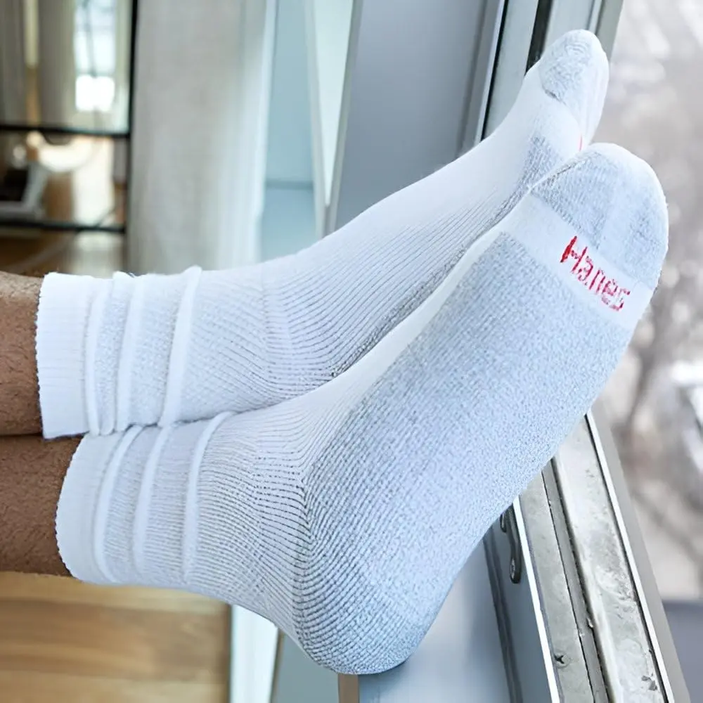 Hanes Double Tough Crew Socks Moisture Wicking, 14-Pack, Black | Reinforced & Cushioned for Men - view 2