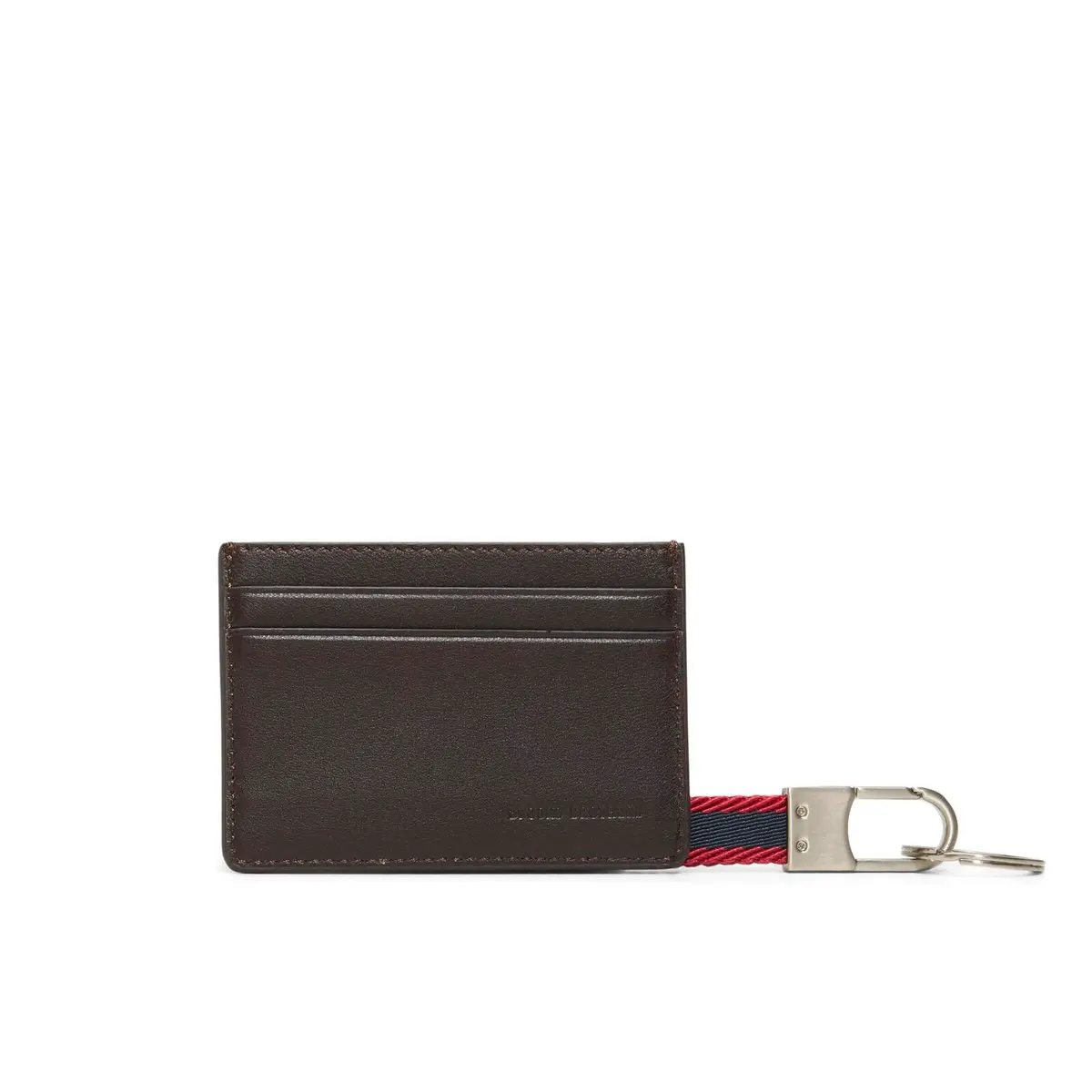 Brooks Brothers Leather Cardholder KC Box Dark Brown | Slim Cow Leather Wallet with Key Chain - view 3