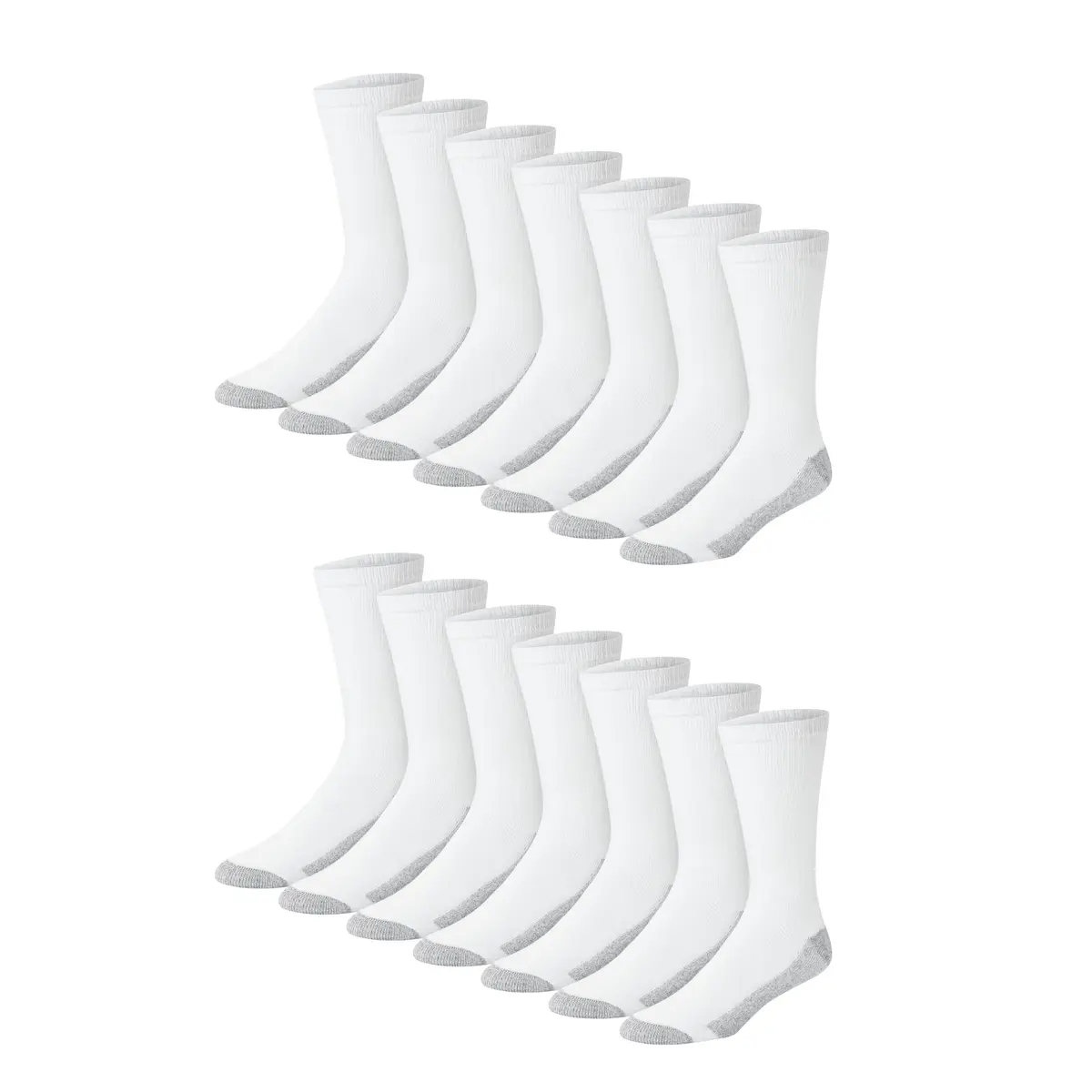 Hanes Double Tough Crew Socks 14-Pack | Moisture Wicking, Cushioned, Odor-Fighting - main product image