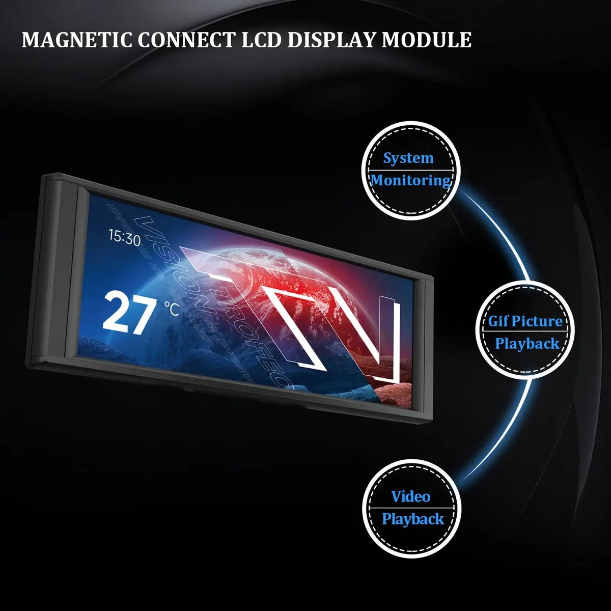 Thermalright Trofeo Vision LCD Black Edition Monitor | 6.86-inch Full-Color LCD Display with DIY Themes - view 4