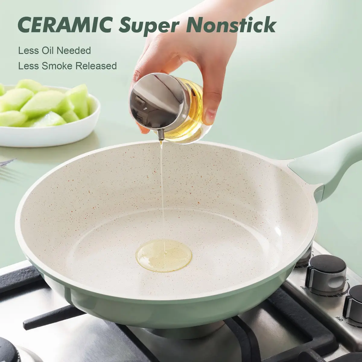 SENSARTE 13-Piece Ceramic Cookware Set with Lids & Utensils | Induction Compatible, Non-Toxic, Dishwasher Safe - view 9