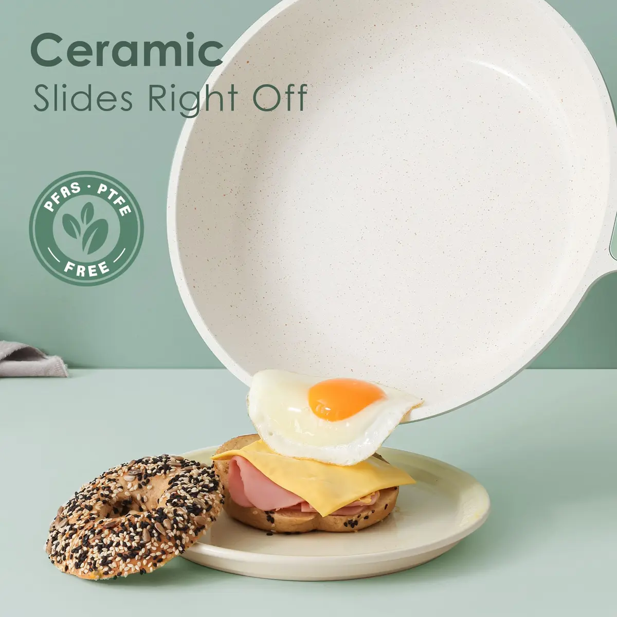 SENSARTE 13-Piece Ceramic Cookware Set with Lids & Utensils | Induction Compatible, Non-Toxic, Dishwasher Safe - view 3