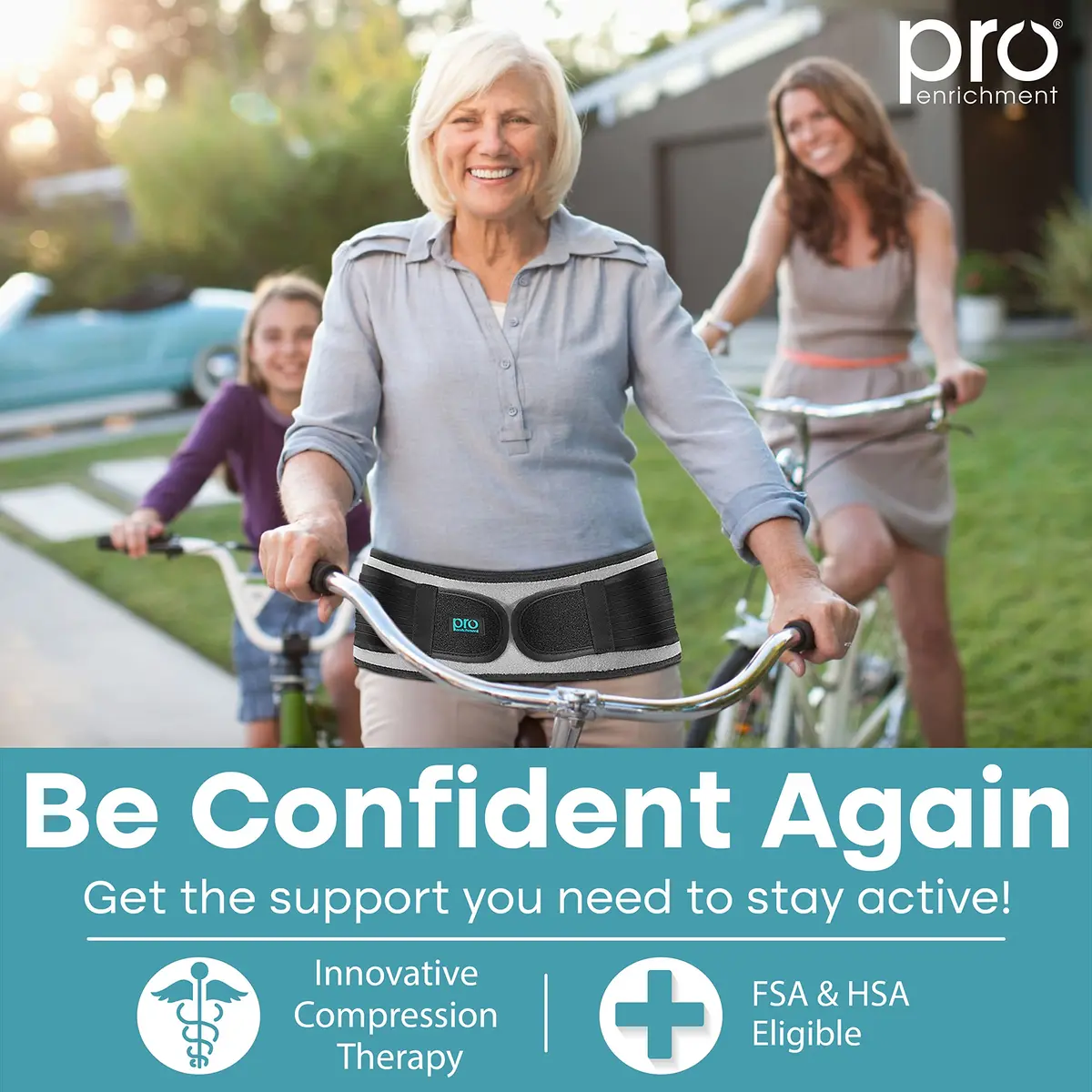 Pro Enrichment SI Joint Hip Belt for Women & Men - Gray, Regular (44 inch / 111.76 cm Belt Length, 4 inch / 10.16 cm Belt Width) | USA Patented Support for Hip & Lower Back Pain - view 5