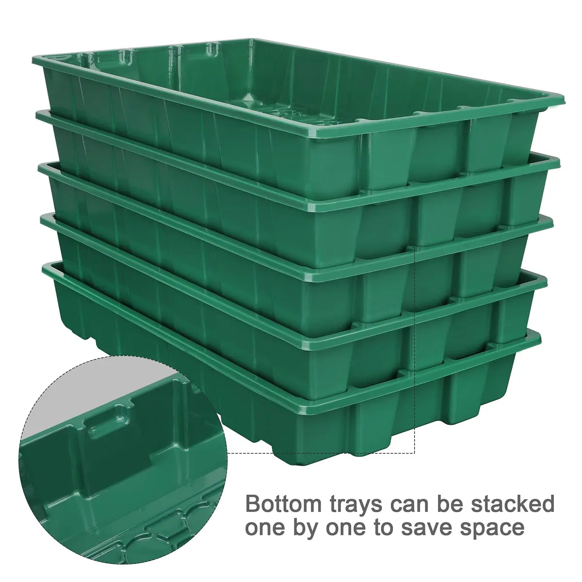 MIXC Green 10-Pack Seed Starter Tray with 400 Cells | 14.6"x 9.84"x 5.1" Seedling Greenhouse Grow Kit - view 2