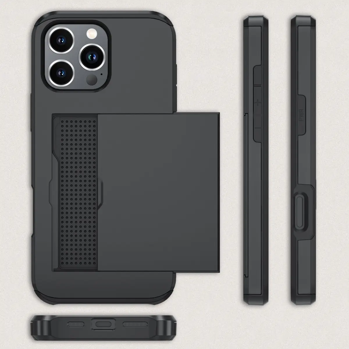 Qinmay Compatible with iPhone 16 Pro Case with Card Holder | Heavy Duty Shockproof Wallet Cover - view 6