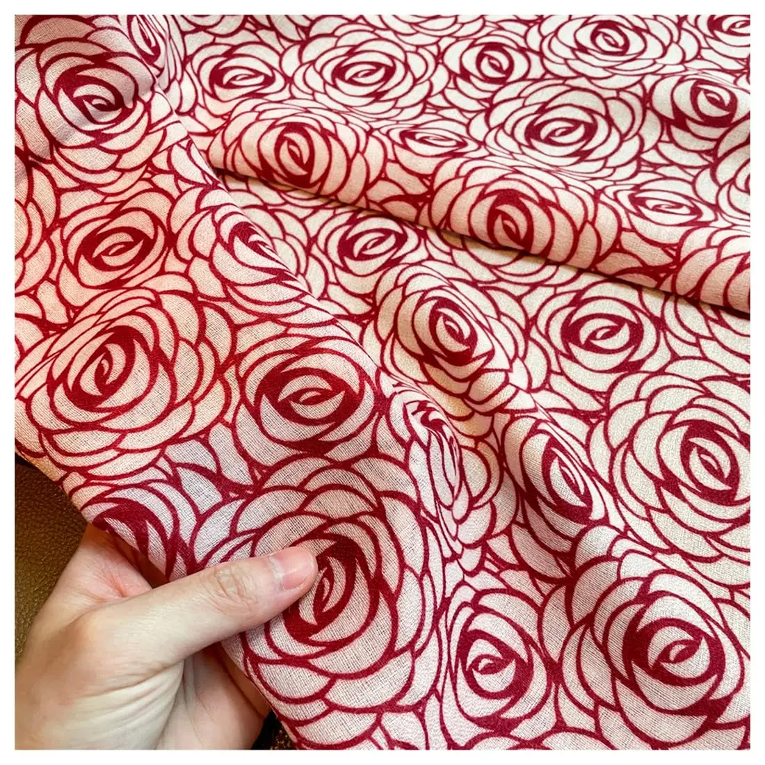 FairyCity Women's Oversized Soft Scarf Travel Shawl Wraps | Elegant Rose Pattern Linen, One Size - view 5