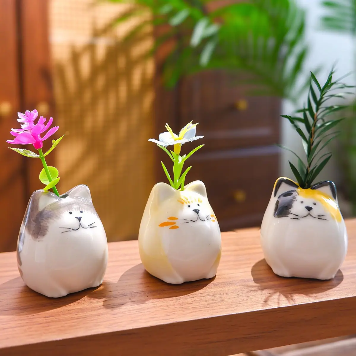 MOUGIGI Mini Flower Vases – Unique Small Cat Vase – Cute Ceramic Bud Vases | Handcrafted Art for Home & Gift - view 8