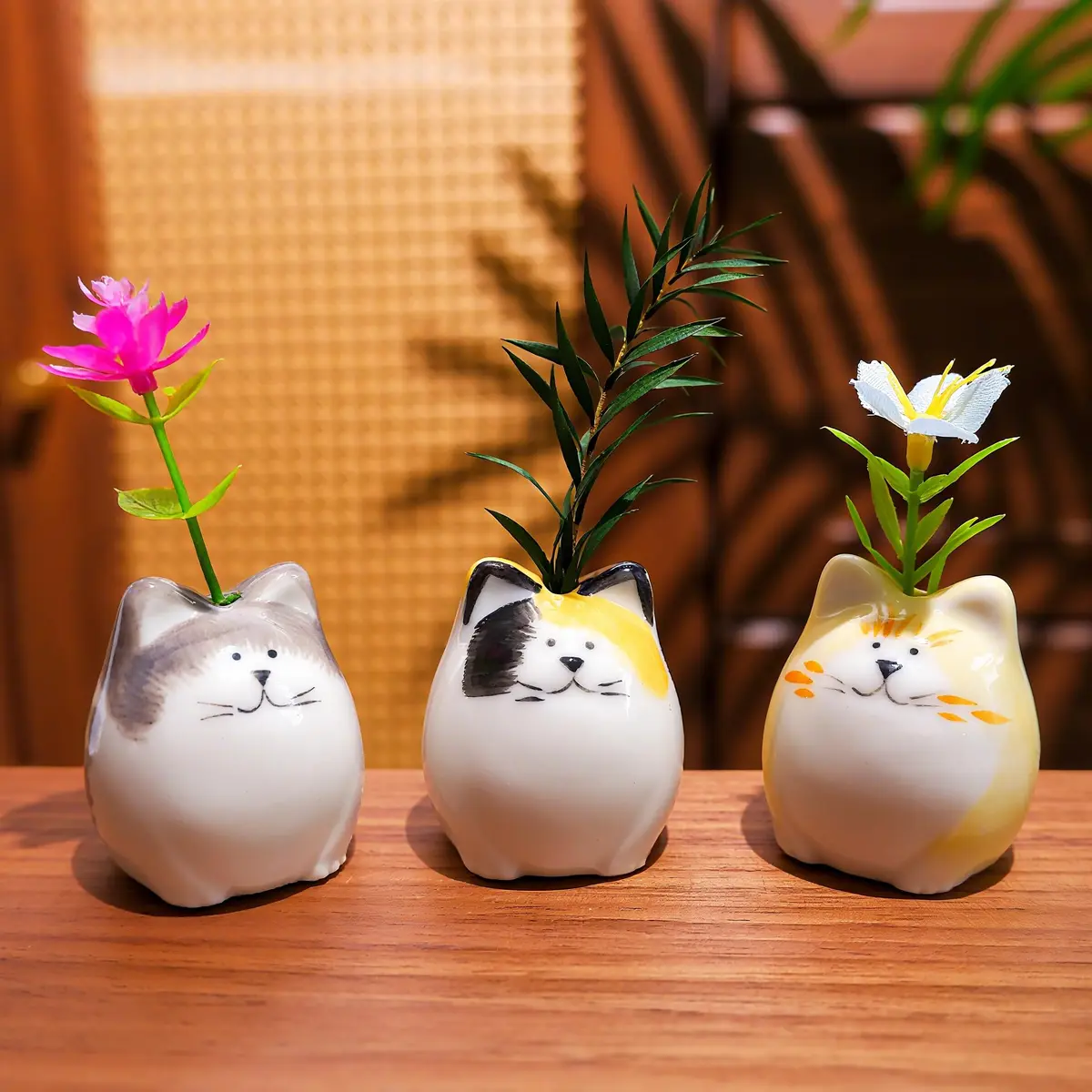 MOUGIGI Mini Flower Vases – Unique Small Cat Vase – Cute Ceramic Bud Vases | Handcrafted Art for Home & Gift - view 3