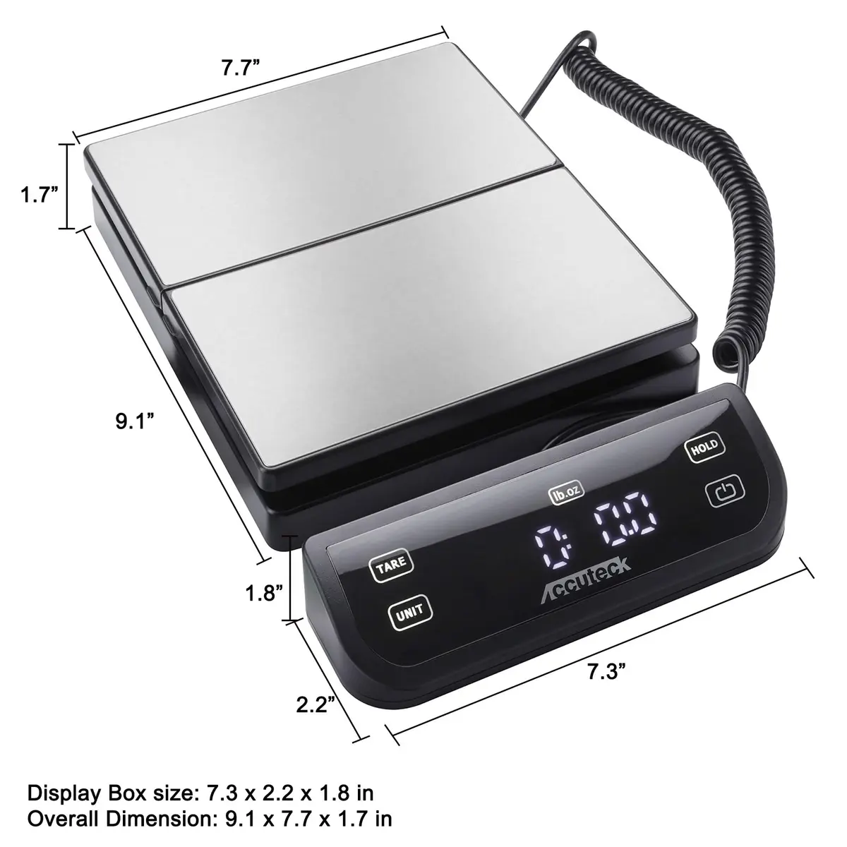 Accuteck Weigh Scale 150LB Stainless Steel Touch Screen | High Precision Postal & Shipping Scale - view 2