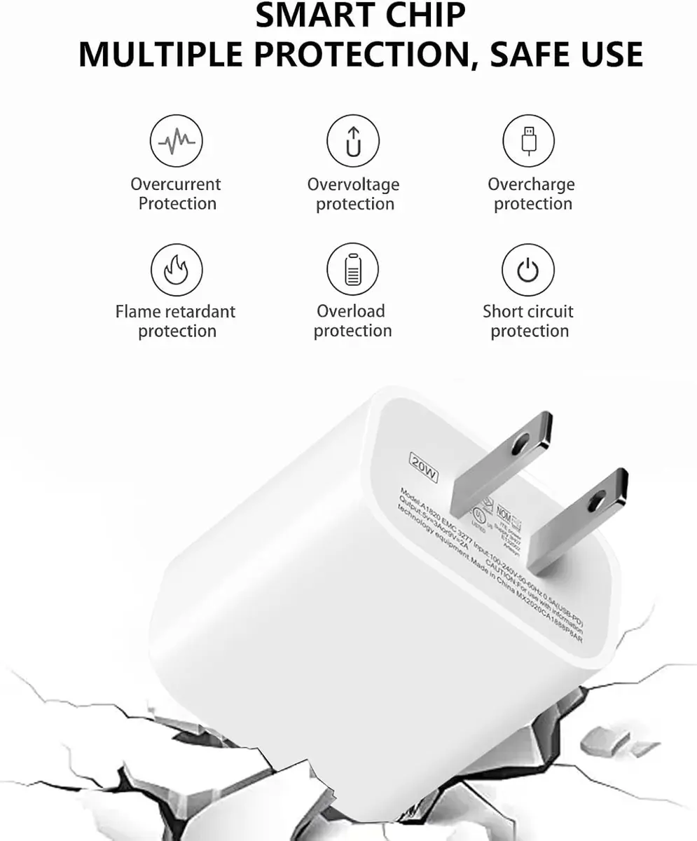 CYQAPC 5V 30W USB Type C Wall Fast Charger Adapter | Compatible with iPhone, Samsung, AirPods, iPad, Android Devices - view 4