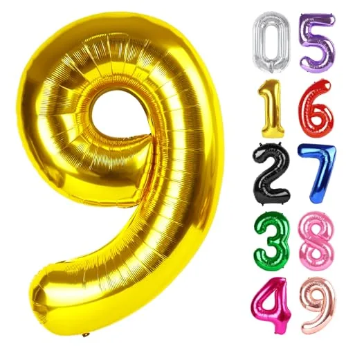 IWERP Gold Number 40 Balloon 40 Inch Giant Foil Balloon | Reusable Party Decor - main product image
