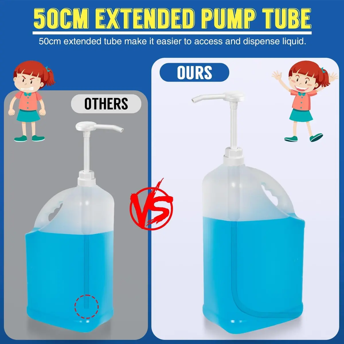 DupakSYS 12 Pack 1 oz Pump Dispenser for 5 Gallon Jugs with 50cm Extended Tube | Dispenses 30cc Per Press - view 6