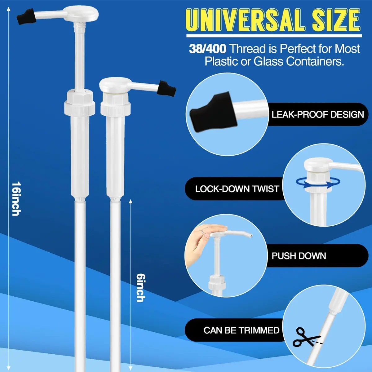 DupakSYS 12 Pack 1 oz Pump Dispenser for 5 Gallon Jugs with 50cm Extended Tube | Dispenses 30cc Per Press - view 2