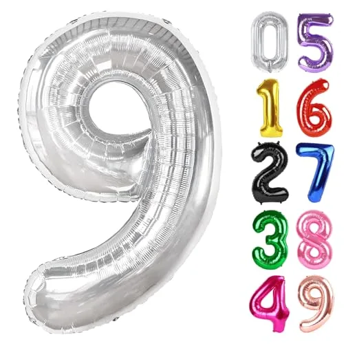 IWERP Silver Number 40 Balloon 40 Inch Giant Foil Balloon for Birthday Party Decorations - main product image