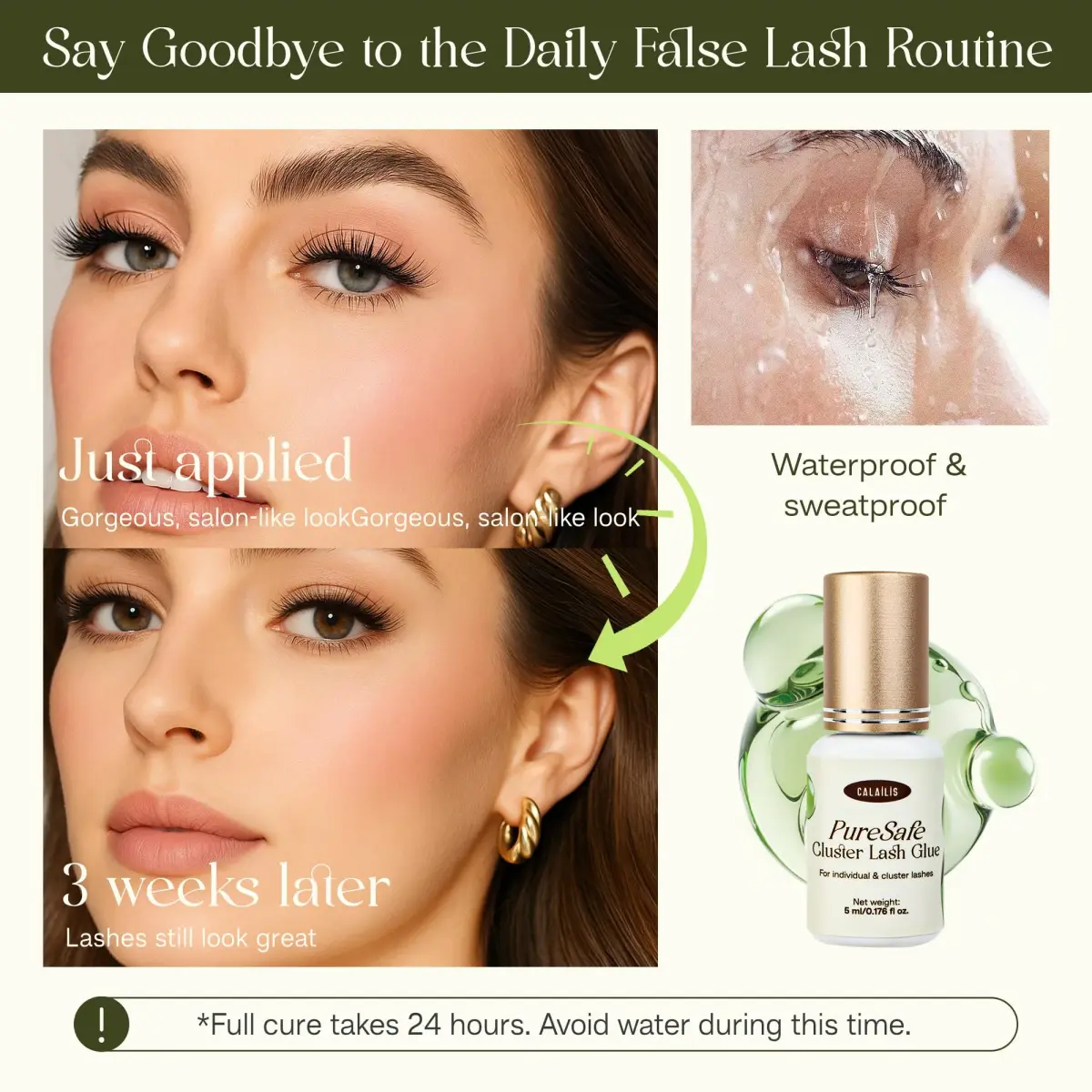 CALAILIS Lash Cluster Glue & Remover Kit | Fast Drying 2-3s, 4+ Weeks Hold, Waterproof, Aloe Vera Scent - view 3