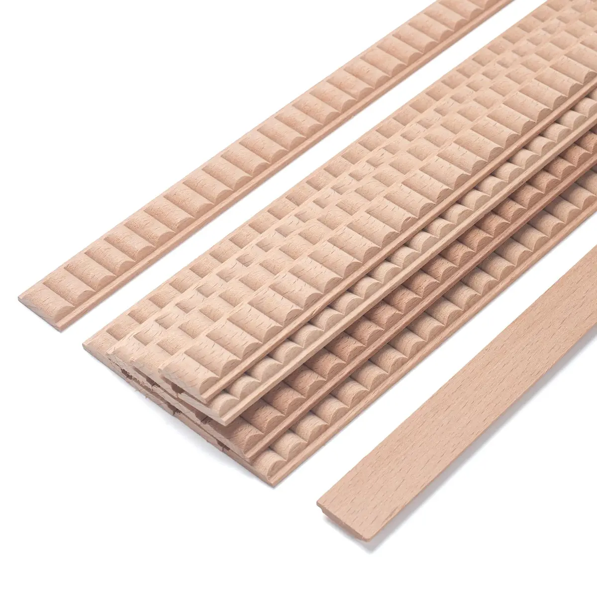 Coowayze Wavy Wood Trim Molding Decorative Strips 12 PCS 40cm (15.8 inch) | Half Bead Design for Walls, Cabinets, Furniture - main product image