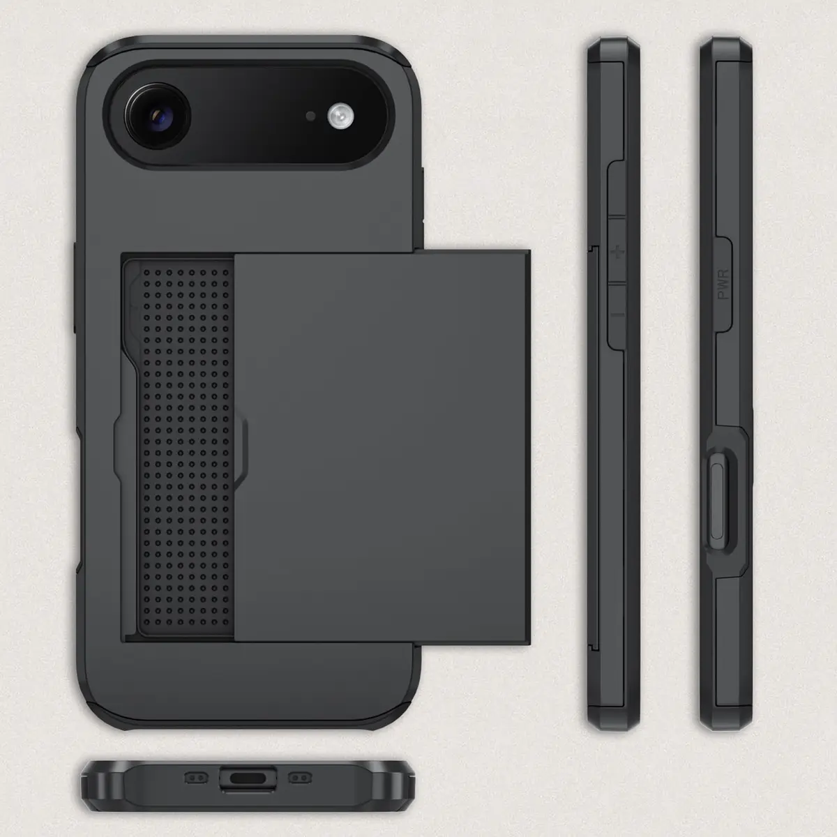 Qinmay Black Cellular Phone Case for iPhone 17 Air | Heavy Duty Protection, Card Holder, Slim Fit - view 6