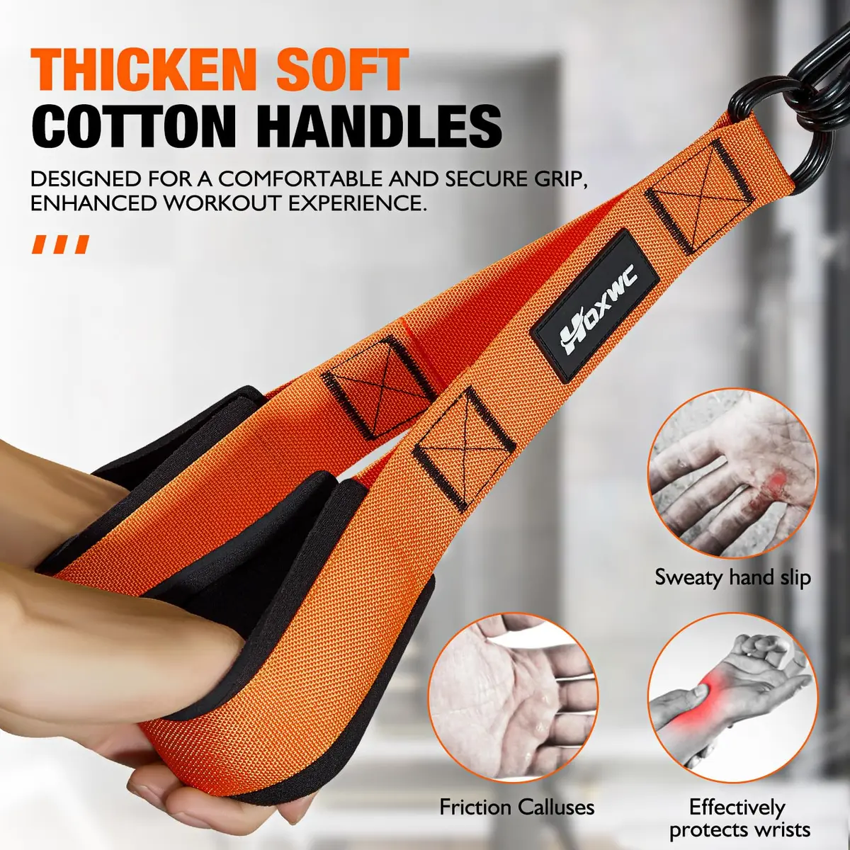 HOXWC Home Gym Equipment, Heavy Resistance Bands with Handles, Bicep & Tricep Workout, Pull Down Attachment, Best Replacement for Lift Pulley System (35-135 lbs) - view 2