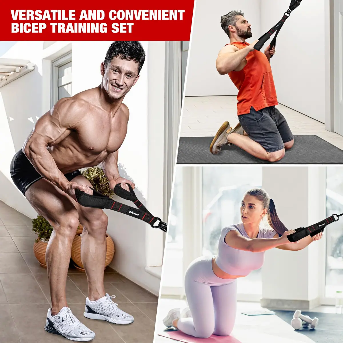 HOXWC Resistance Bands Heavy Exercise Bands with Handles | Home Gym Strength Training (Resistance Bands Workout Equipment) - view 5