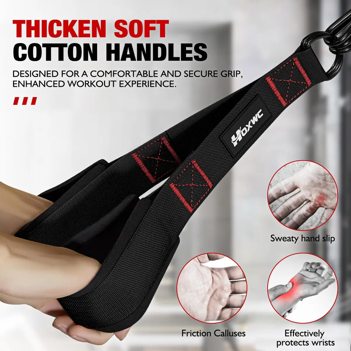 HOXWC Resistance Bands Heavy Exercise Bands with Handles | Home Gym Strength Training (Resistance Bands Workout Equipment) - view 2