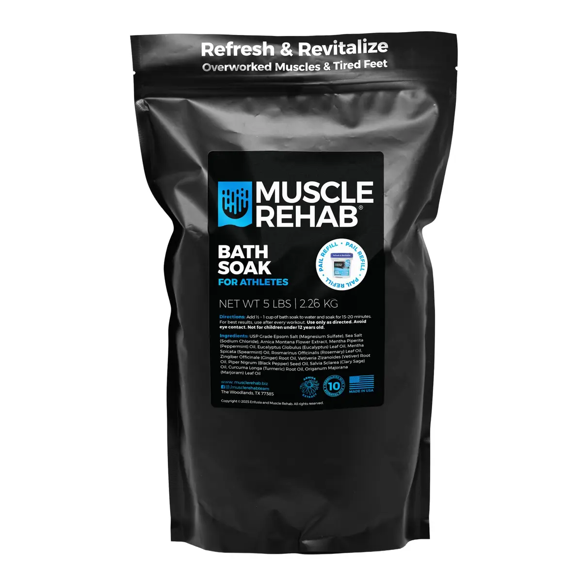 Muscle Rehab Epsom Salt Refill 80 oz | Professional-Grade Magnesium Soak for Recovery - main product image