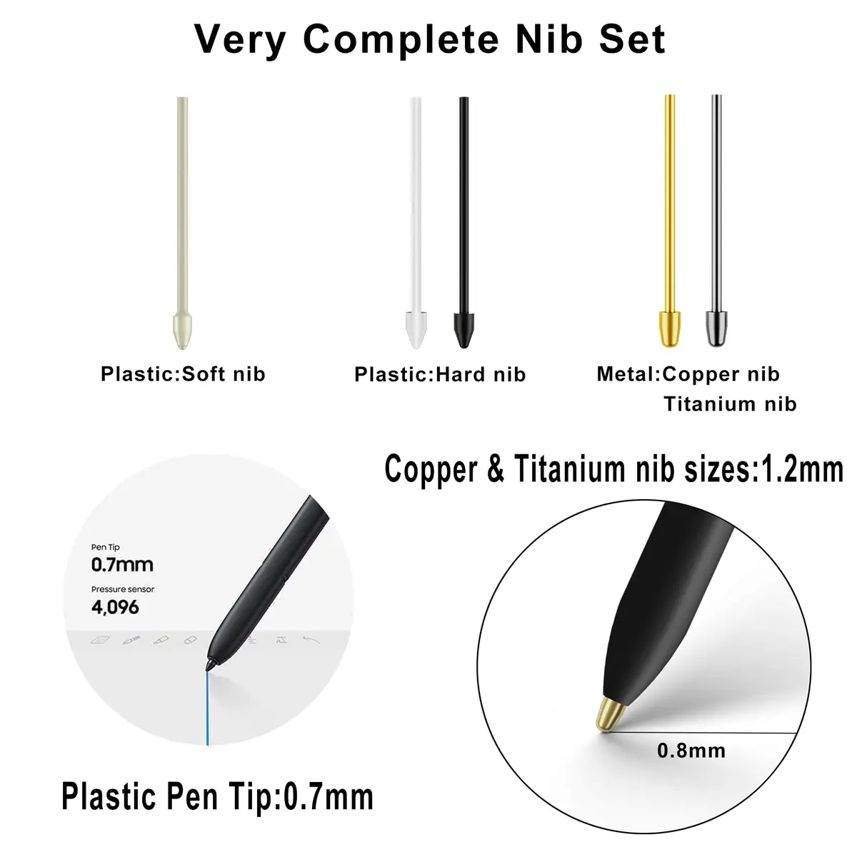 NWANTF Replacement S Pen Tips & Nibs for Samsung Galaxy Tab S10/S9/S8/S7/S6, 1+4+10 pcs Set, Durable & Precise - view 5