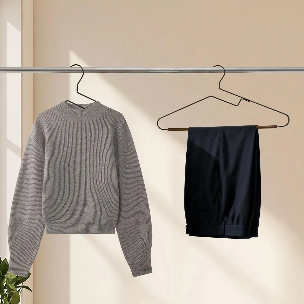 BP4U Wire Hangers with S-Shaped Neckline Saver, Black, 24-Pack | Space-Saving & Durable - view 6